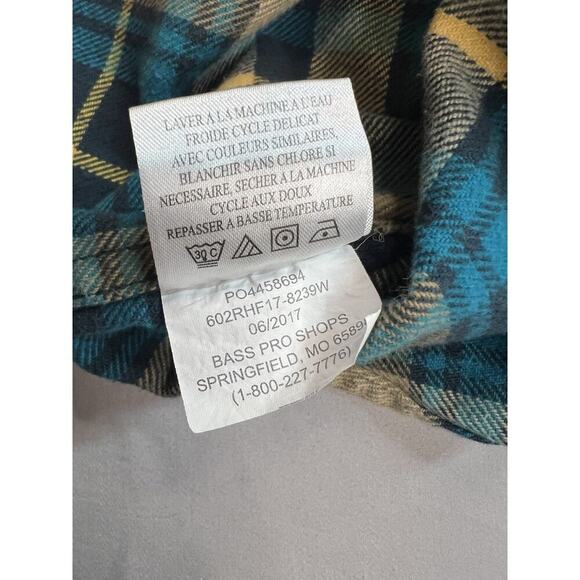 Red Head Brand Co Men’s Flannel Shirt Plaid Blue Beige Size Large - Picture 4 of 11